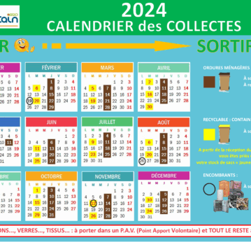 Calendrier 2026 de collectes (Recyclables, ordures ménagères, encombrants)